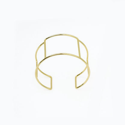 Brushed Contour Bracelet Satin 18K Gold Anti Tarnish