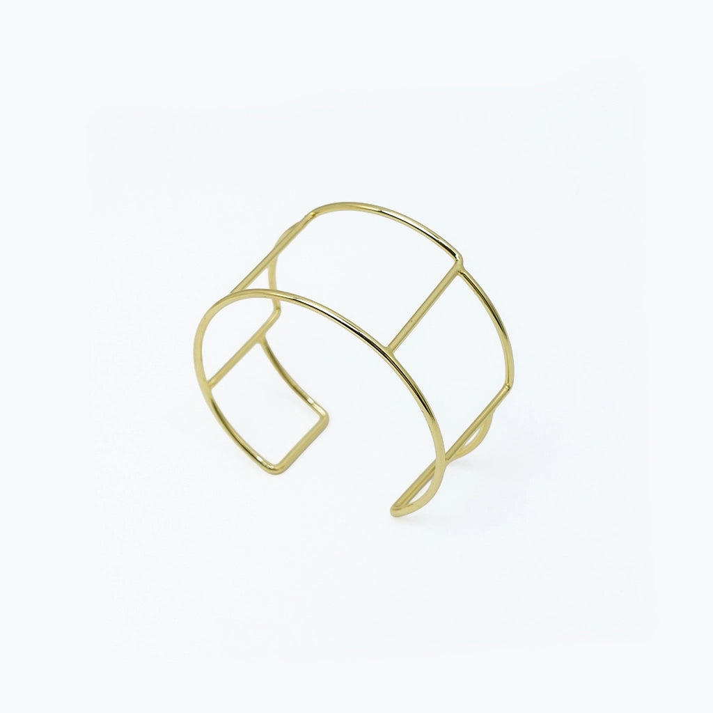 Brushed Contour Bracelet Satin 18K Gold Anti Tarnish