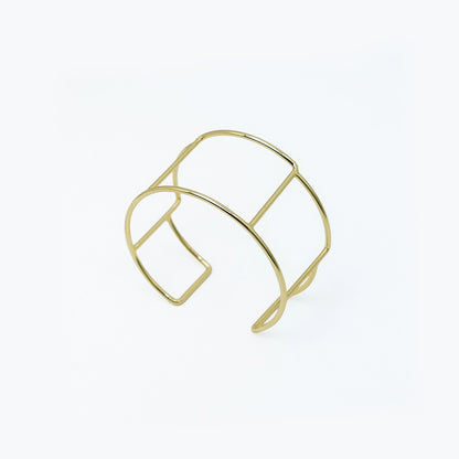 Brushed Contour Bracelet Satin 18K Gold Anti Tarnish