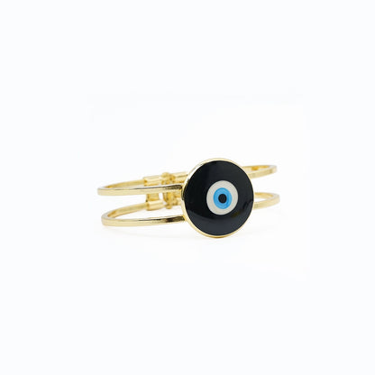 Evil Eye Bracelet Black Enamel 18K Gold Plated Anti Tarnish