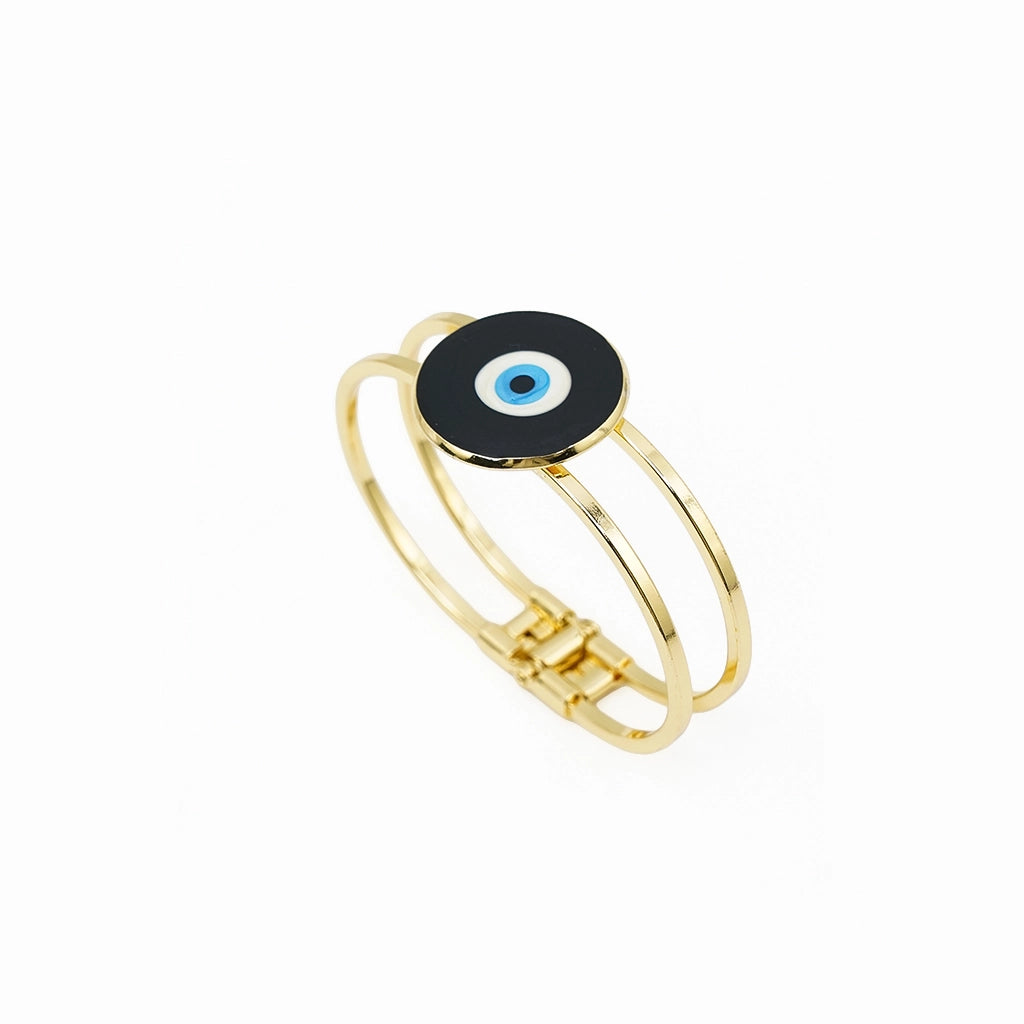 Evil Eye Bracelet Black Enamel 18K Gold Plated Anti Tarnish