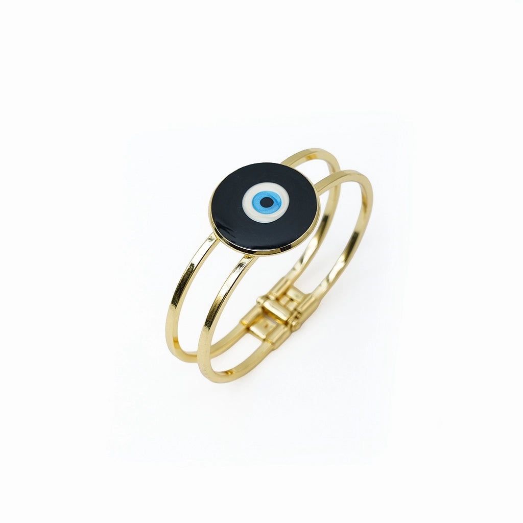 Evil Eye Bracelet Black Enamel 18K Gold Plated Anti Tarnish