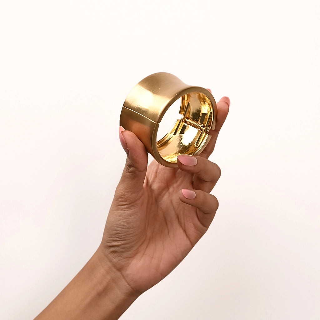 Satin Gold Sculpt Cuff Anti Tarnish