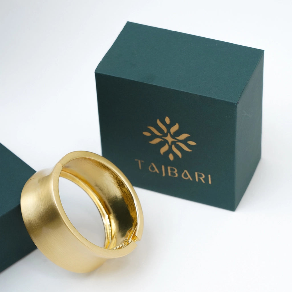 Satin Gold Sculpt Cuff Anti Tarnish