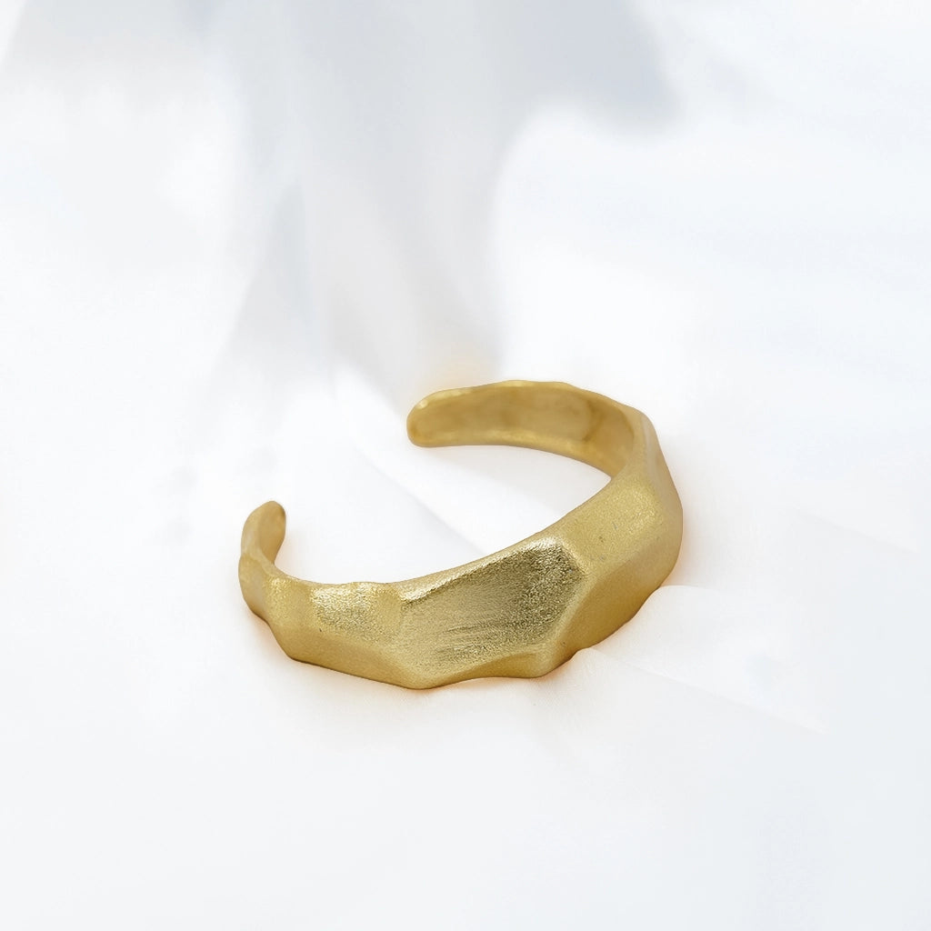 Organic Sculpt Gold Cuff 18K Gold Plated Anti Tarnish