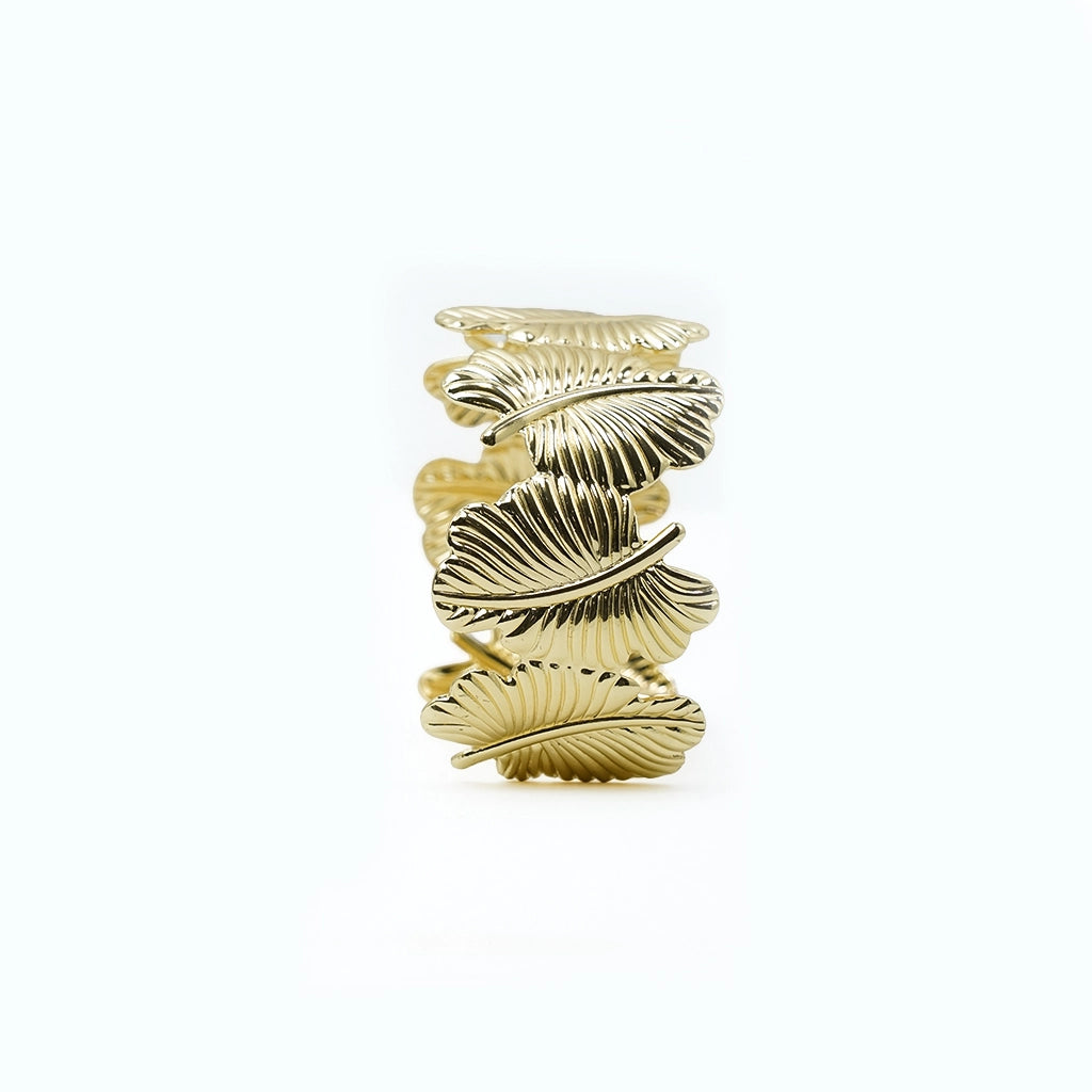 Ginkgo Leaf Crown Bracelet 18K Gold Plated Anti Tarnish