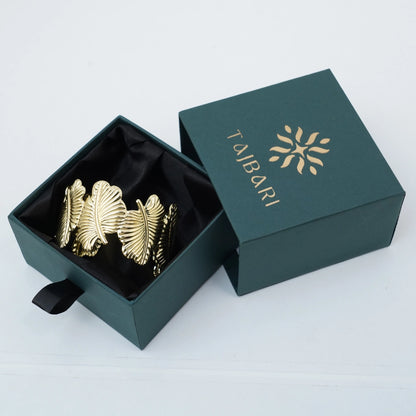 Ginkgo Leaf Crown Bracelet 18K Gold Plated Anti Tarnish