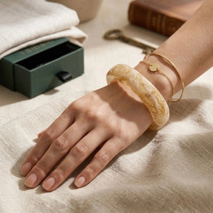 Ivory Cream Squared Bangle