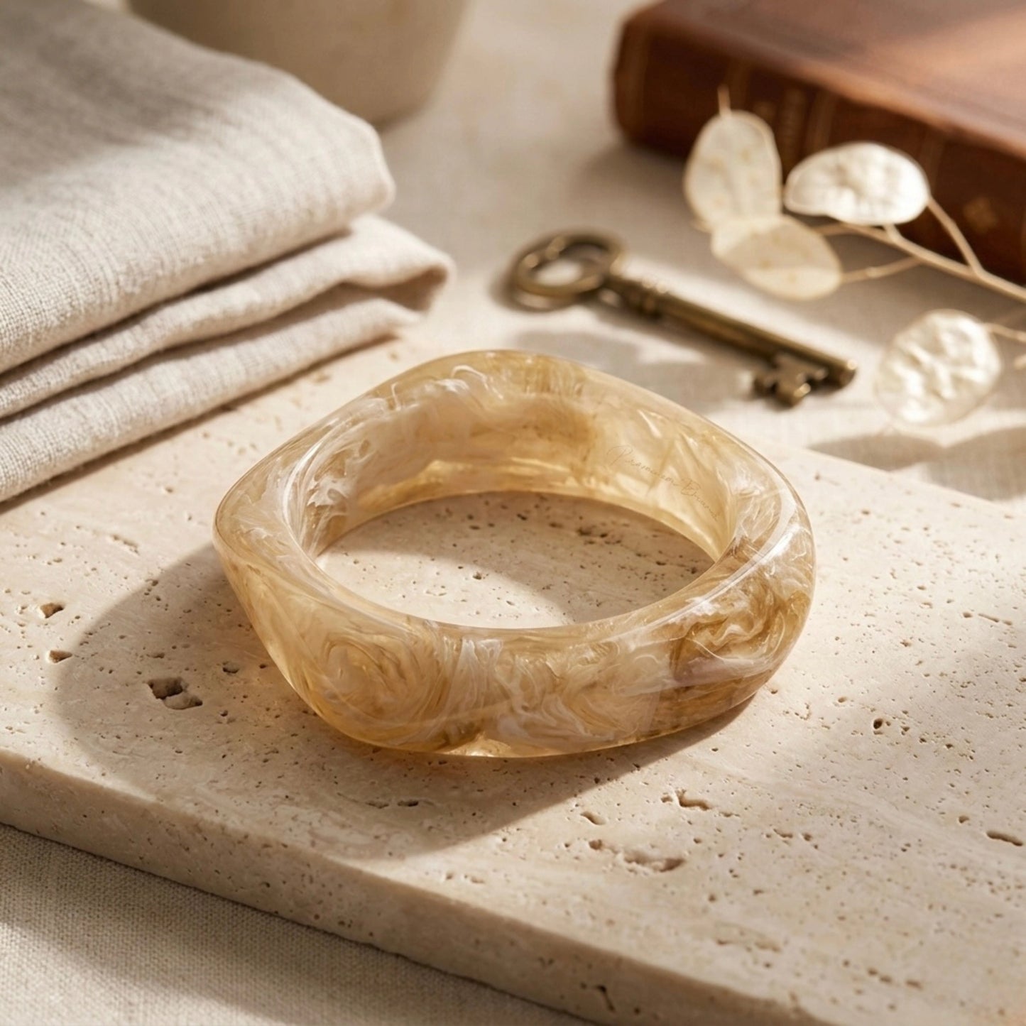 Ivory Cream Squared Bangle