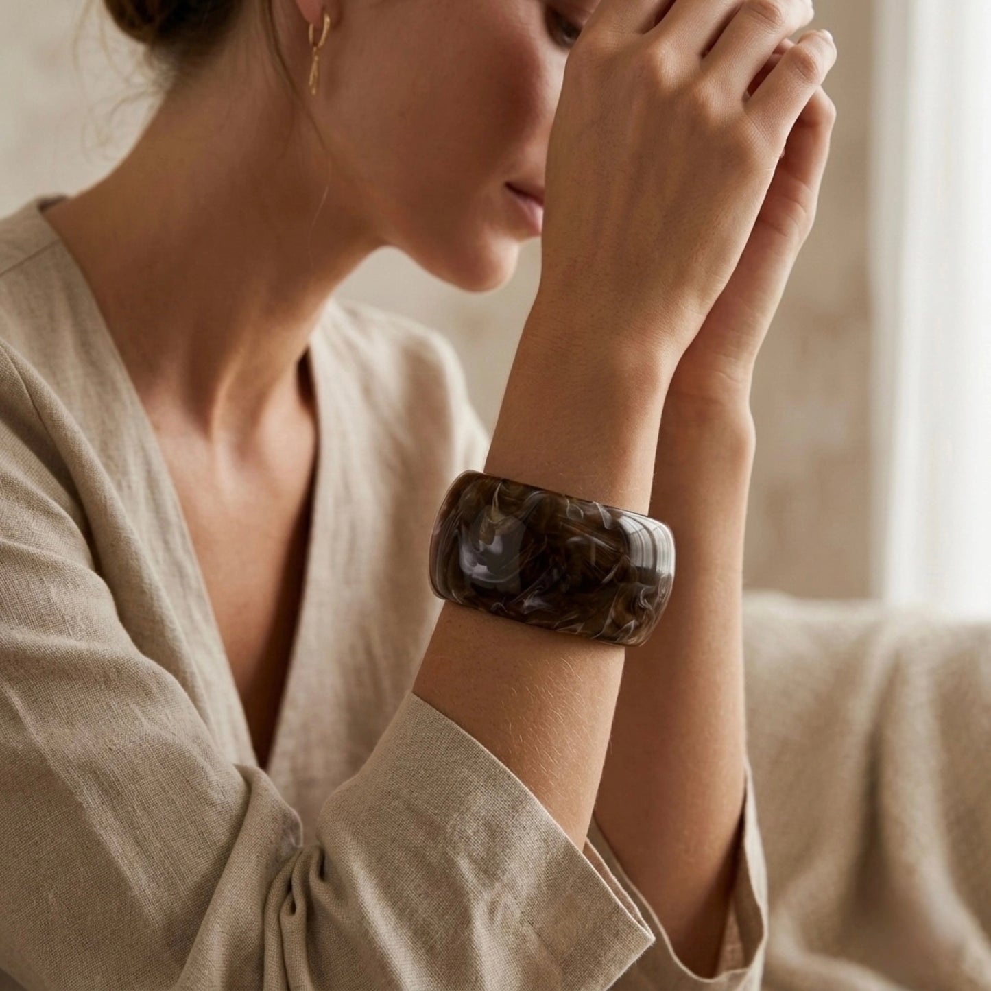 Dark Earth Marble Bangle