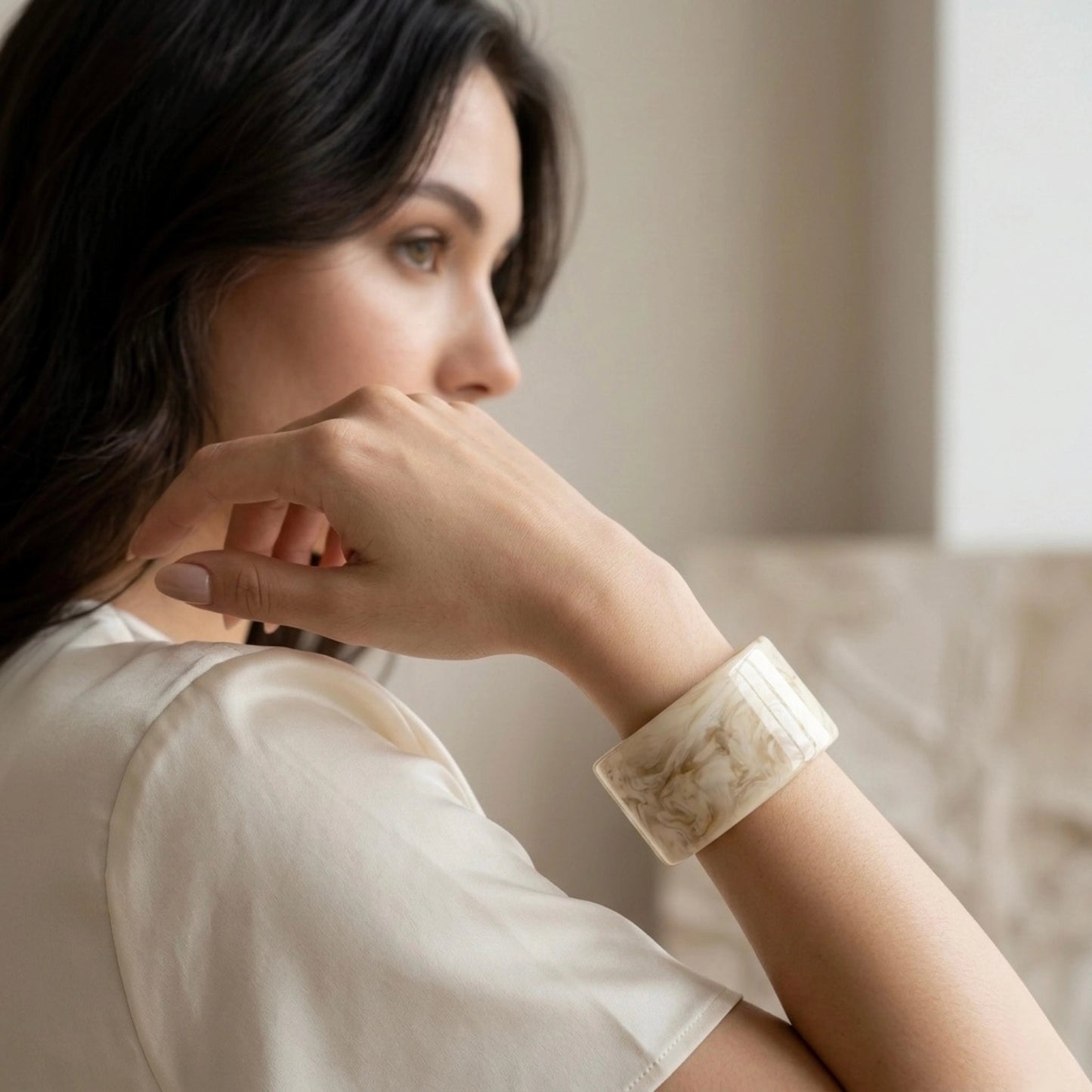 Alabaster Wide Cuff