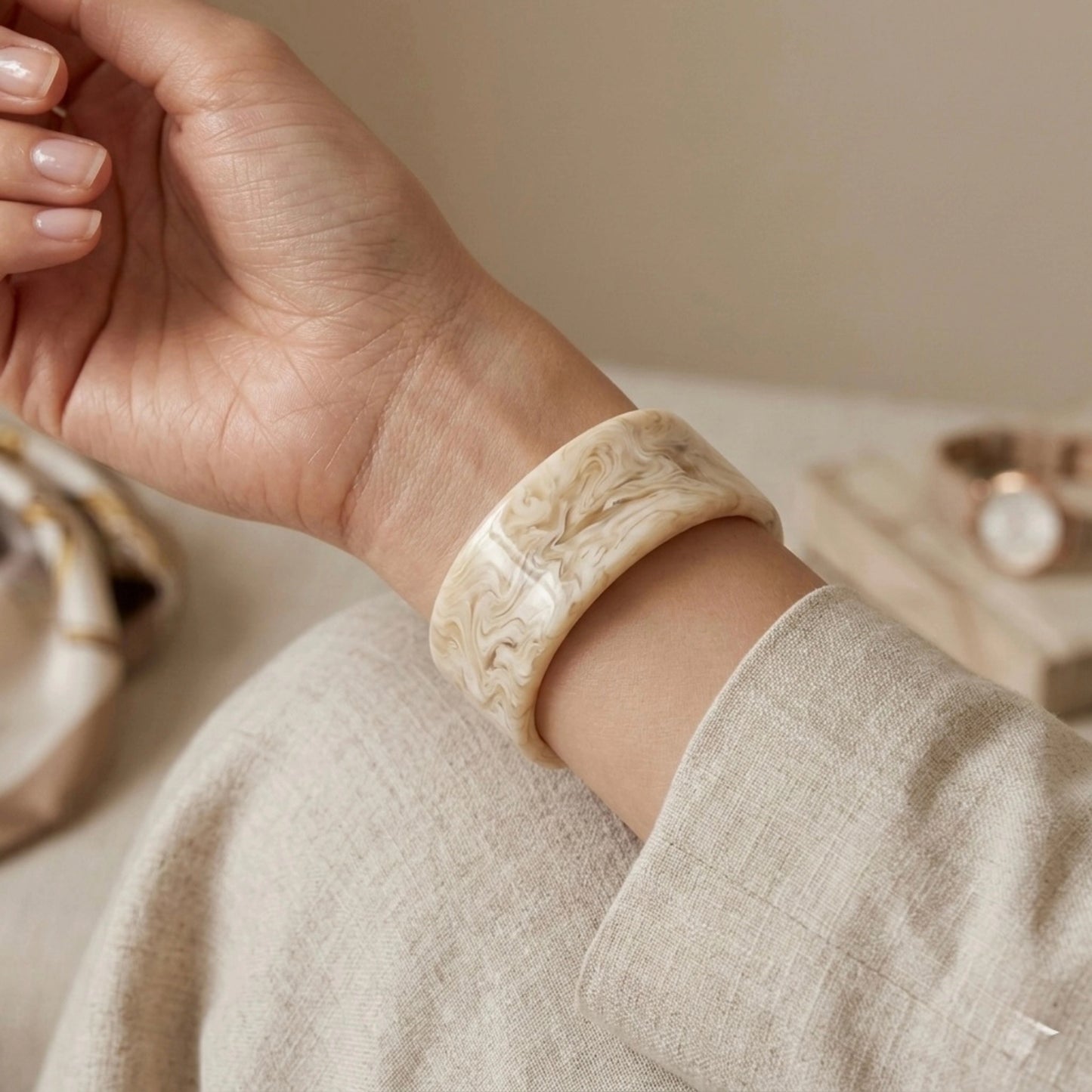 Alabaster Wide Cuff