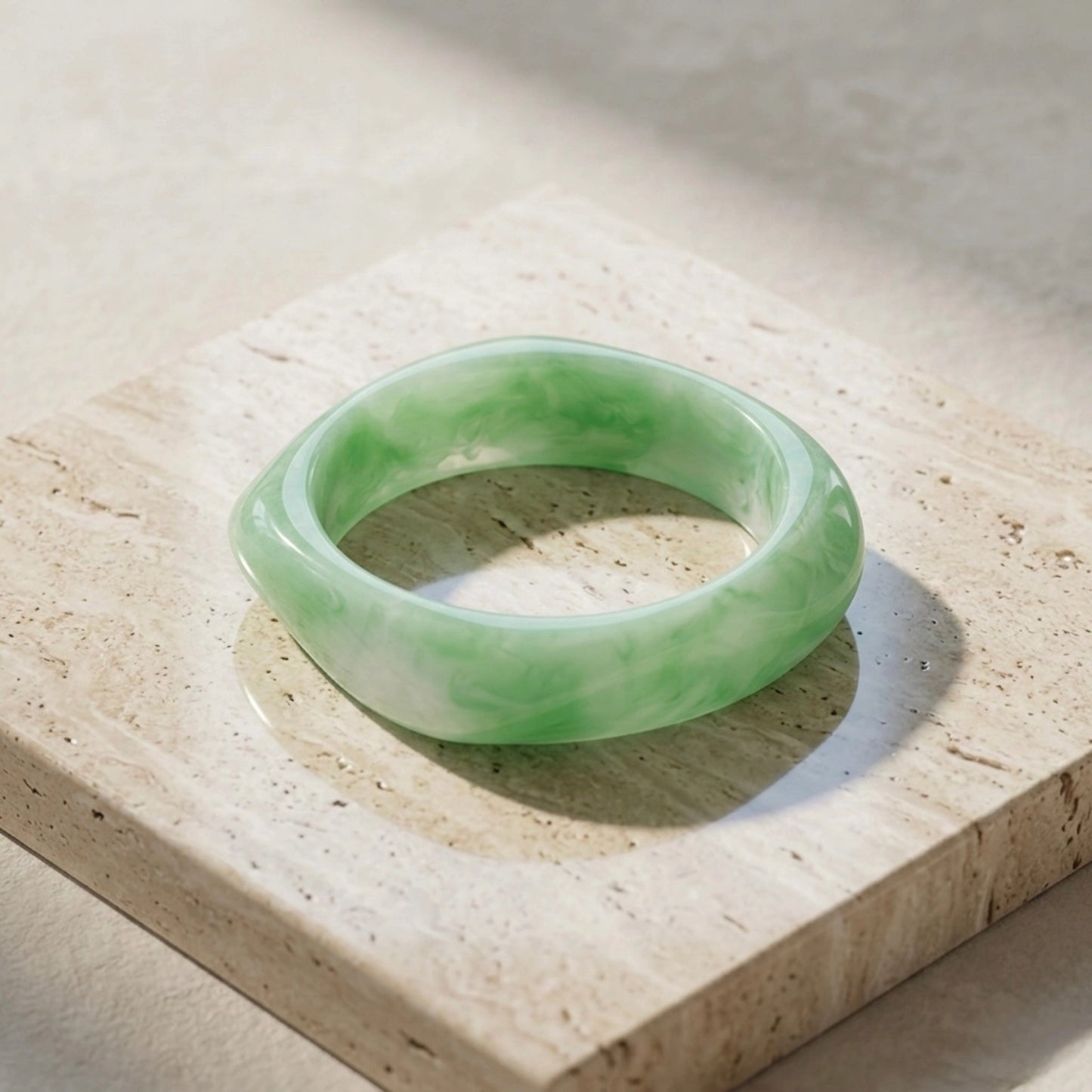 Mint Jade Squared Bangle
