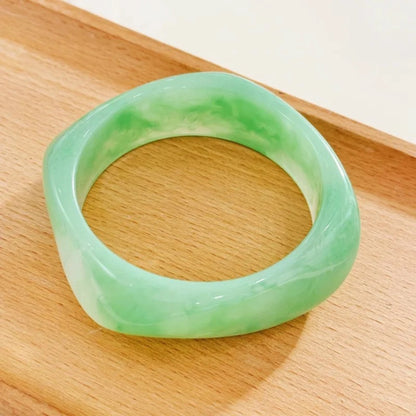 Mint Jade Squared Bangle
