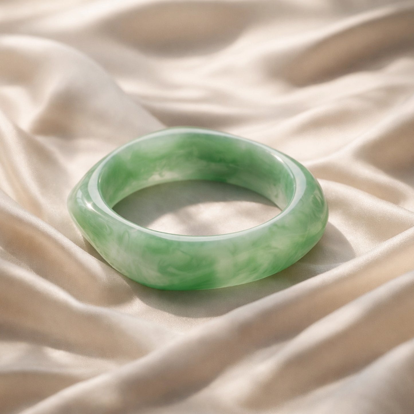 Mint Jade Squared Bangle