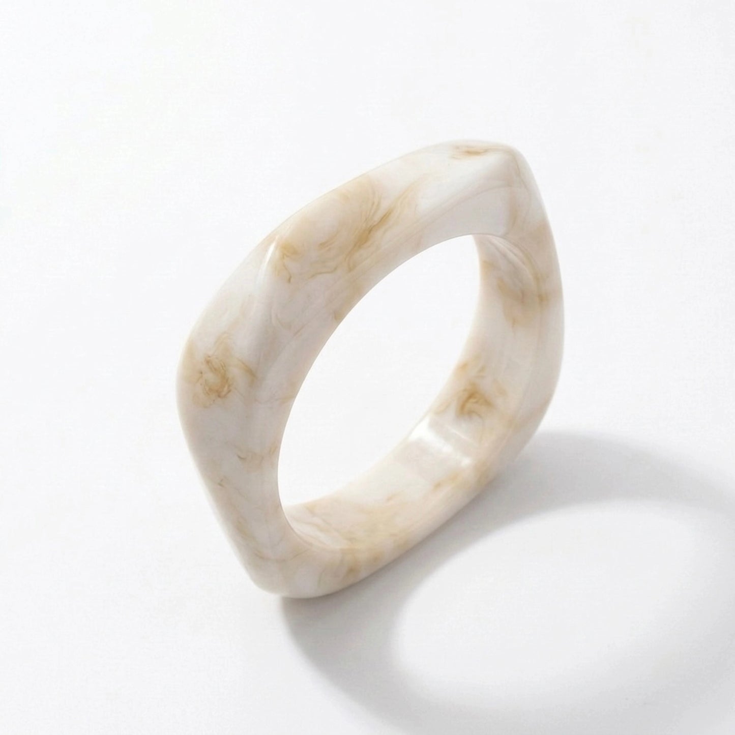 Warm Cream Squared Bangle