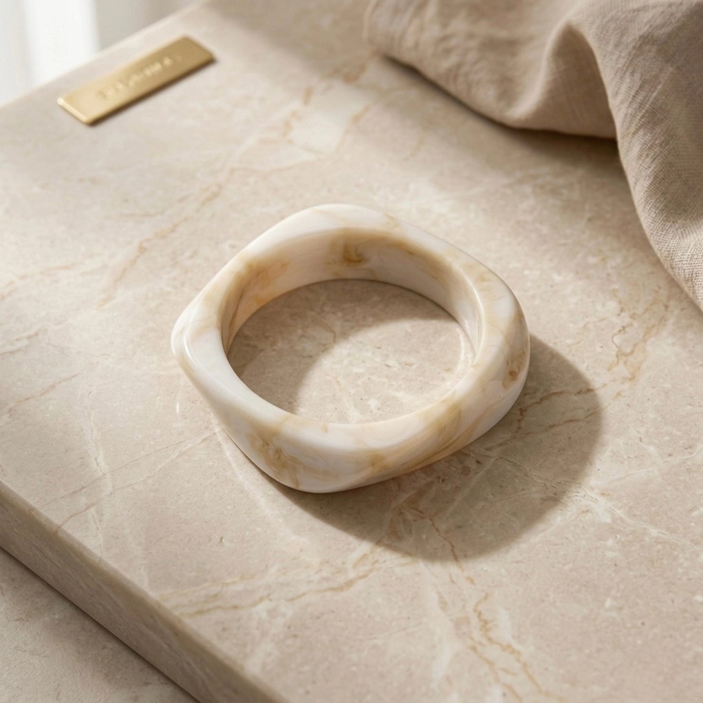 Warm Cream Squared Bangle