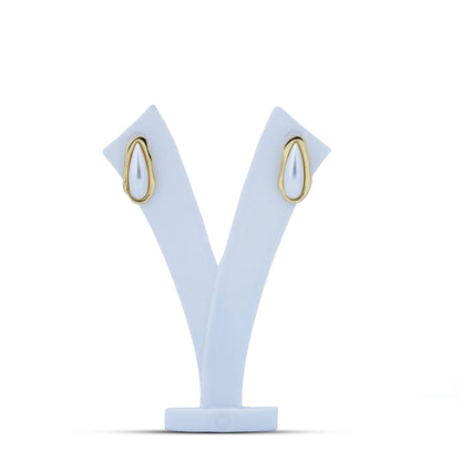 Elegant Organic Teardrop Pearl Stud Earrings
