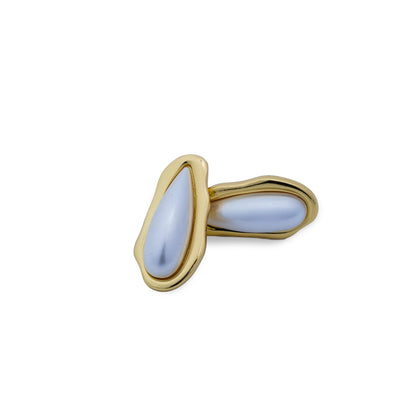 Elegant Organic Teardrop Pearl Stud Earrings