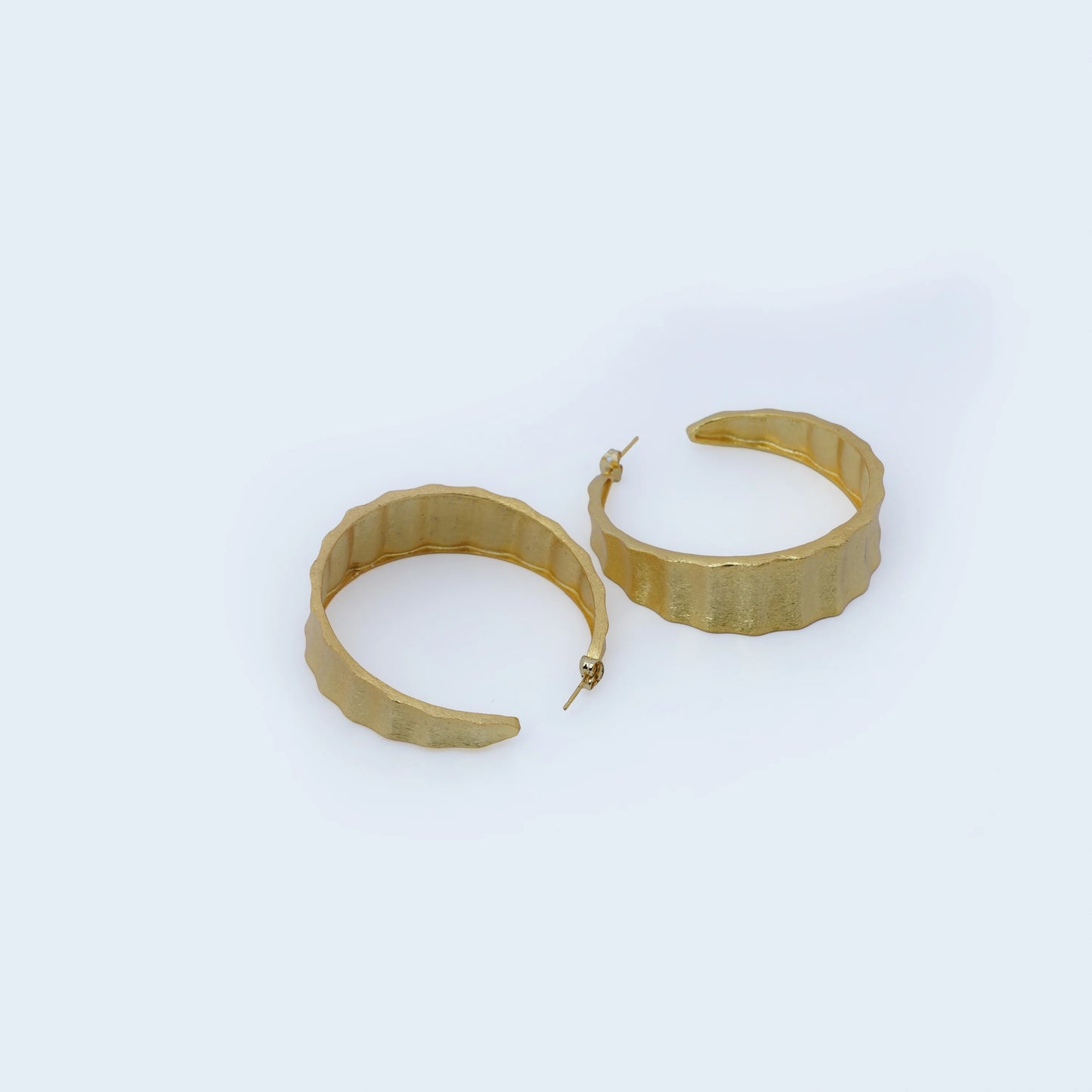 Artisanal Wavy Hammered Statement Hoops