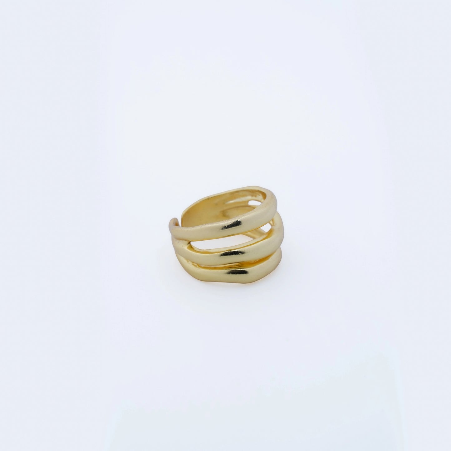 Minimalist Triple Tiered Statement Band Ring