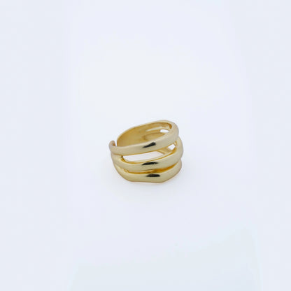 Minimalist Triple Tiered Statement Band Ring