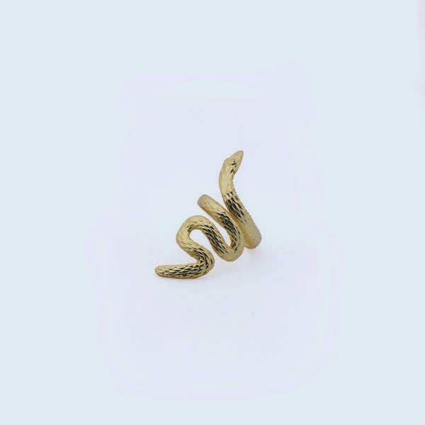 Textured Serpent Spiral Statement Ring