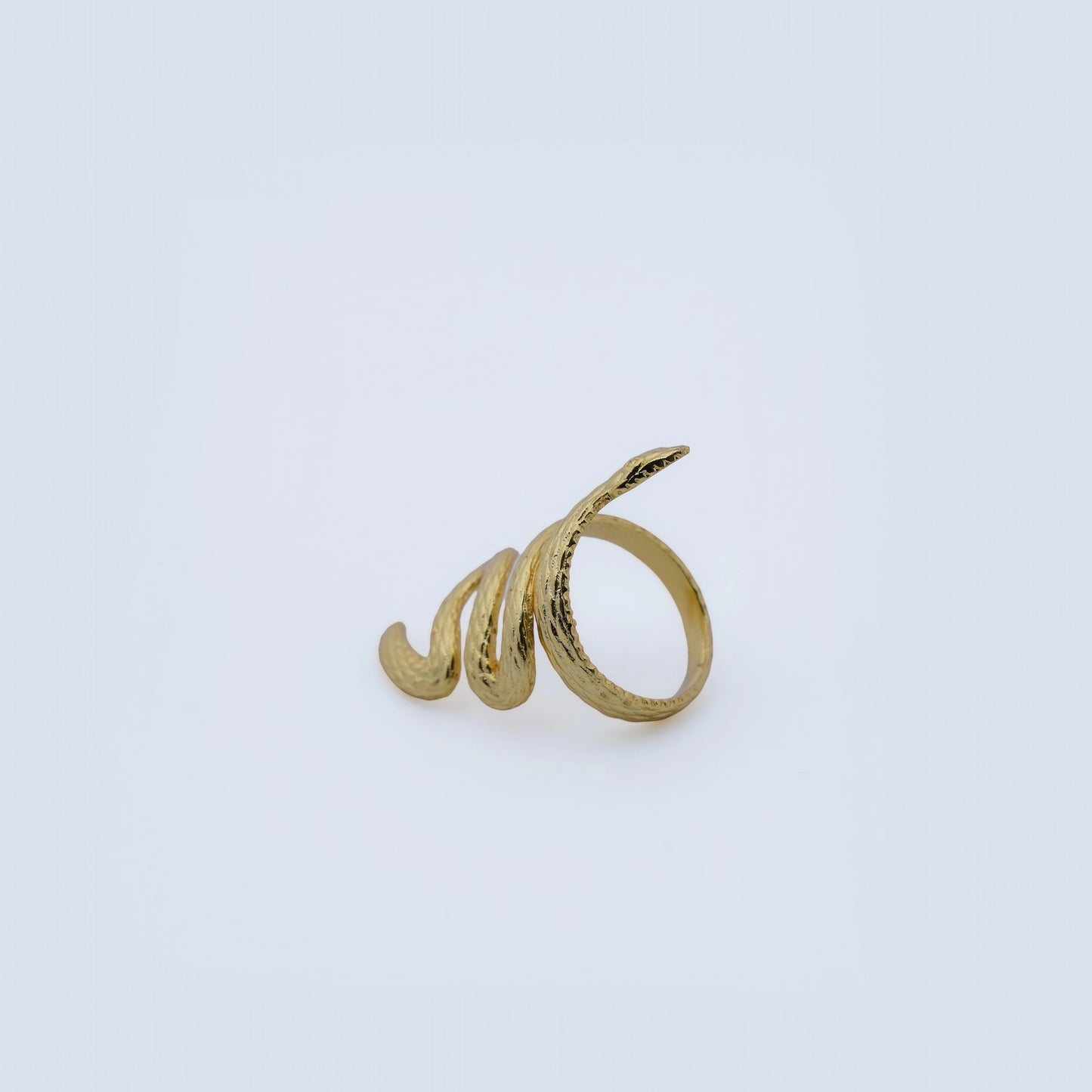 Textured Serpent Spiral Statement Ring