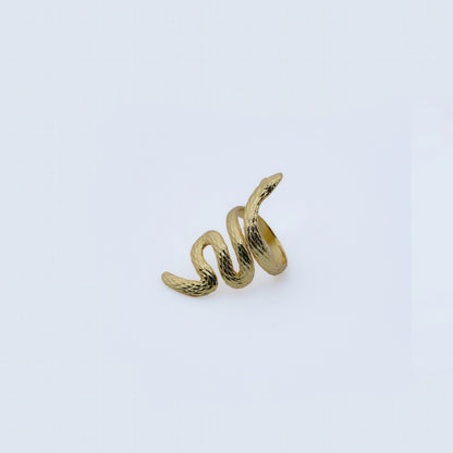 Textured Serpent Spiral Statement Ring