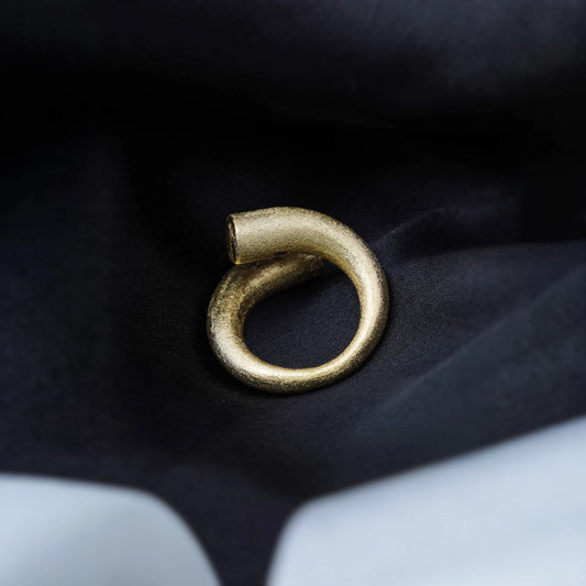 Minimalist Matte Architectural Spiral Wrap Ring