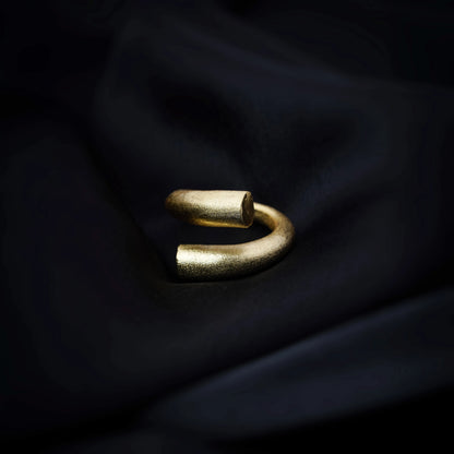 Minimalist Matte Architectural Spiral Wrap Ring