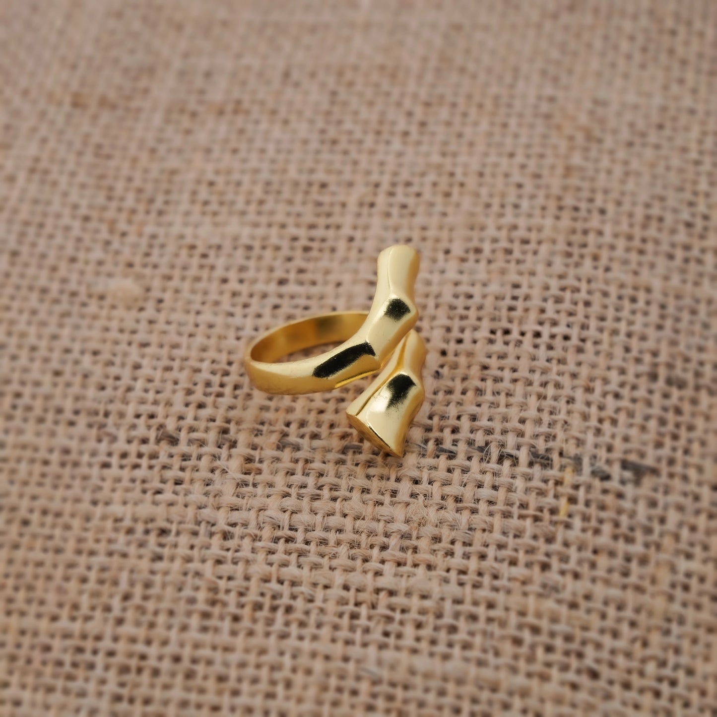 Bold Polished Organic Wrap Statement Ring