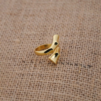Bold Polished Organic Wrap Statement Ring