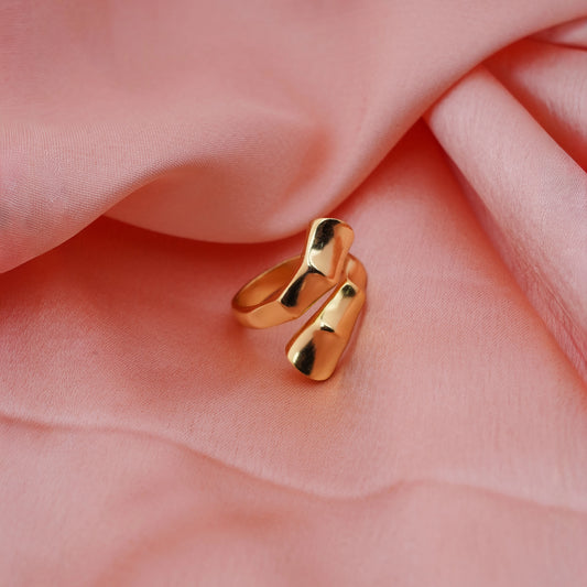 Bold Polished Organic Wrap Statement Ring