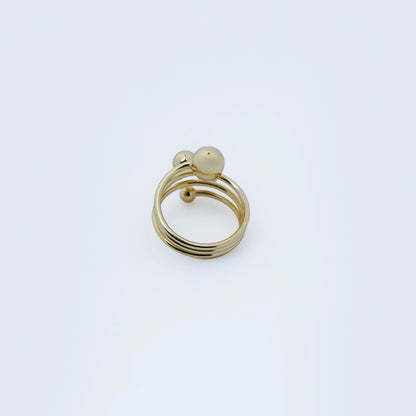 Golden Multi-Sphere Bubble Wrap Statement Ring