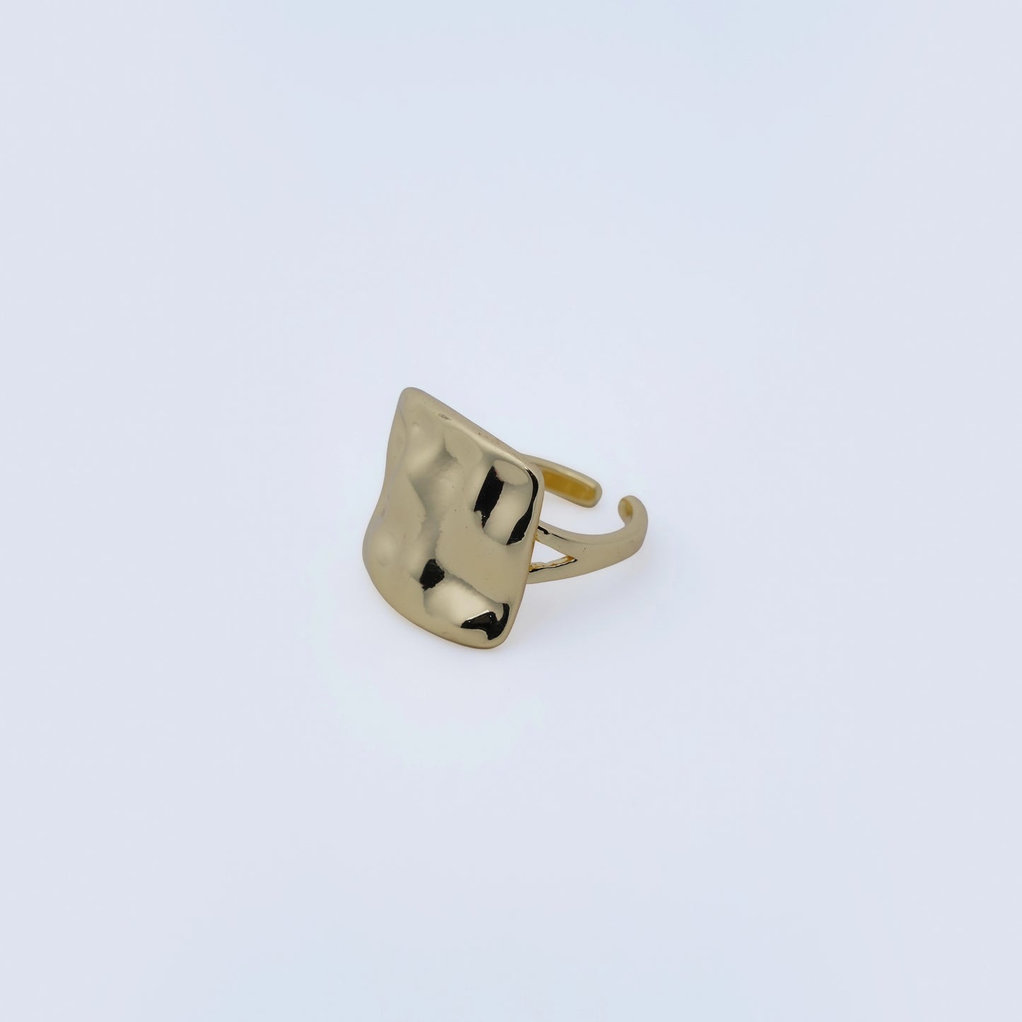 Textured Square Plate Minimalist Statement Ring