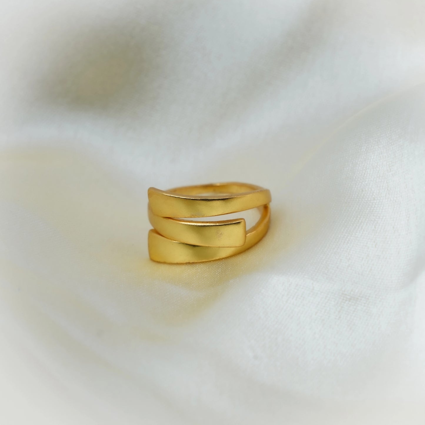 Modern Geometric Tiered Wrap Ring