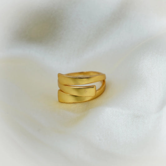 Modern Geometric Tiered Wrap Ring