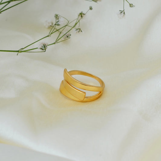 Modern Geometric Tiered Wrap Ring