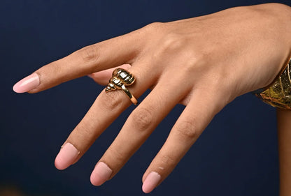 Oceanic Textured Conch Shell Statement Ring