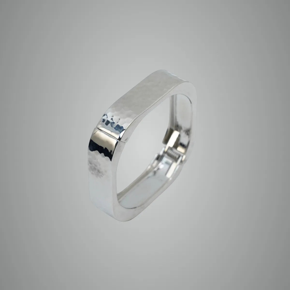 Hammered Sculpt Silver Cuff Anti Tarnish