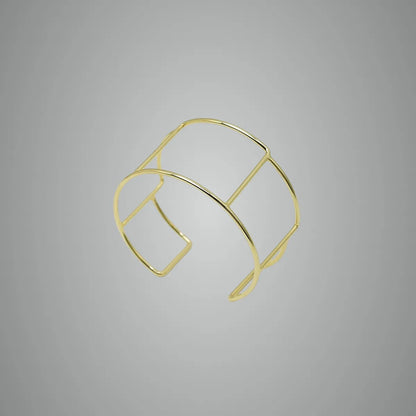 Brushed Contour Bracelet Satin 18K Gold Anti Tarnish